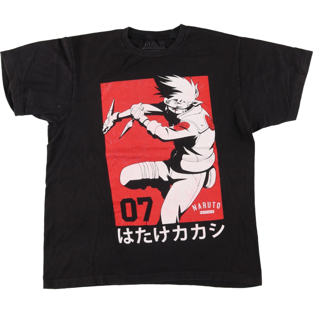 NARUTO Shippuden Kakashi Hatake character print T-shirt, men's size L /eaa467107