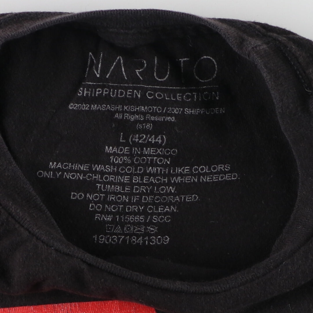 NARUTO Shippuden Kakashi Hatake character print T-shirt, men's size L /eaa467107