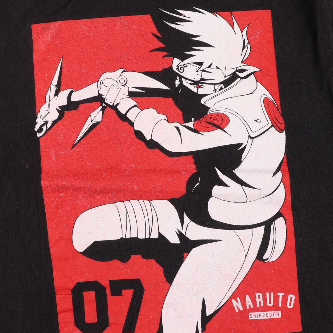 NARUTO Shippuden Kakashi Hatake character print T-shirt, men's size L /eaa467107