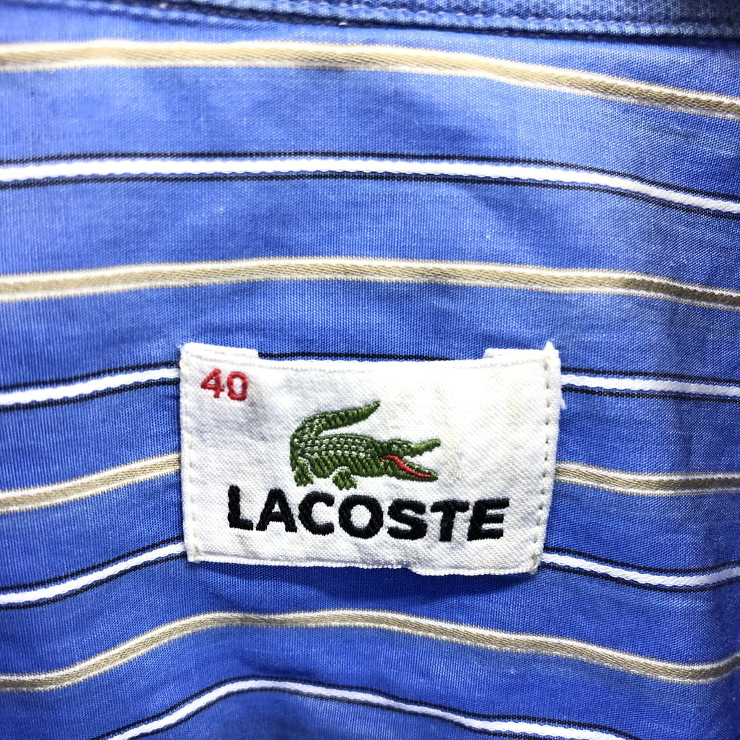 Lacoste LACOSTE Wide collar long sleeve button down striped shirt Men's M size / eaa467121