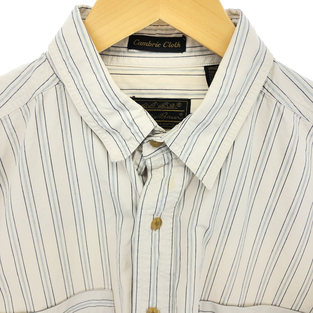 90'S Eddie Bauer Vintage Long Sleeve Cotton Striped Shirt Men's M Size / eaa467122