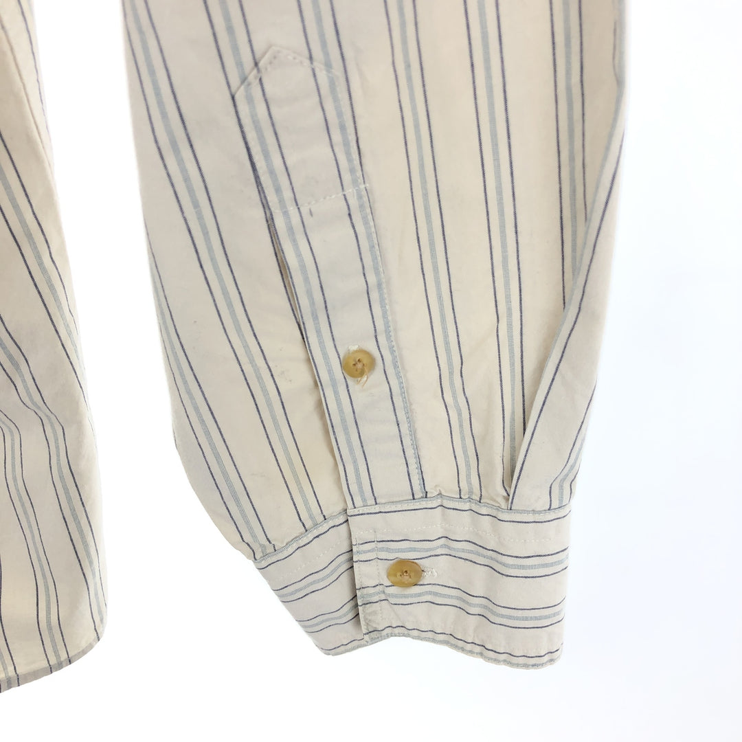 90'S Eddie Bauer Vintage Long Sleeve Cotton Striped Shirt Men's M Size / eaa467122