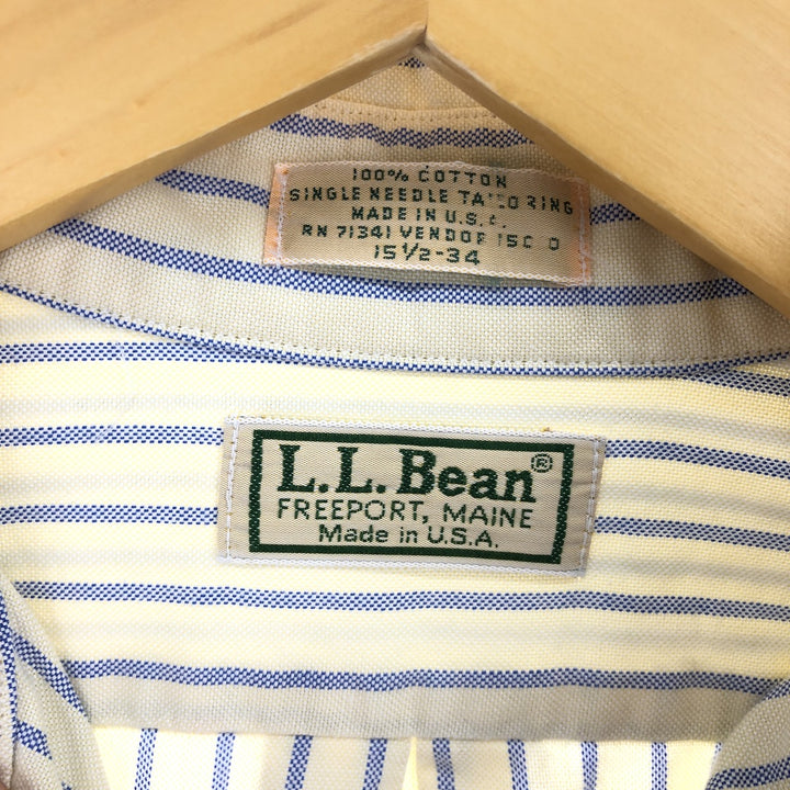 ~90'S LLBean Long Sleeve Button-Down Striped Shirt Made in USA Men's M Size Vintage /eaa467125