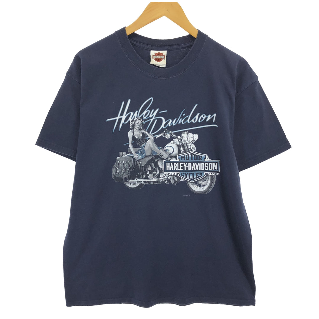 Harley-Davidson Hanes Pin-up Girl Motorcycle Bike T-shirt Men's L size / eaa467132