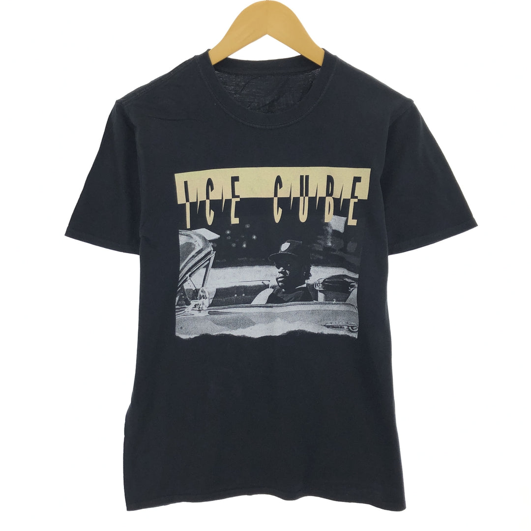 ICE CUBE Rap T-shirt, Men's M size unclear black type Vintage Second Hand