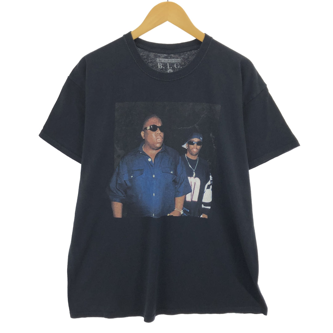 THE NOTORIUS BIG Notorious Big Rap T-shirt Rap T Men's XL size cotton black type Vintage Second Hand