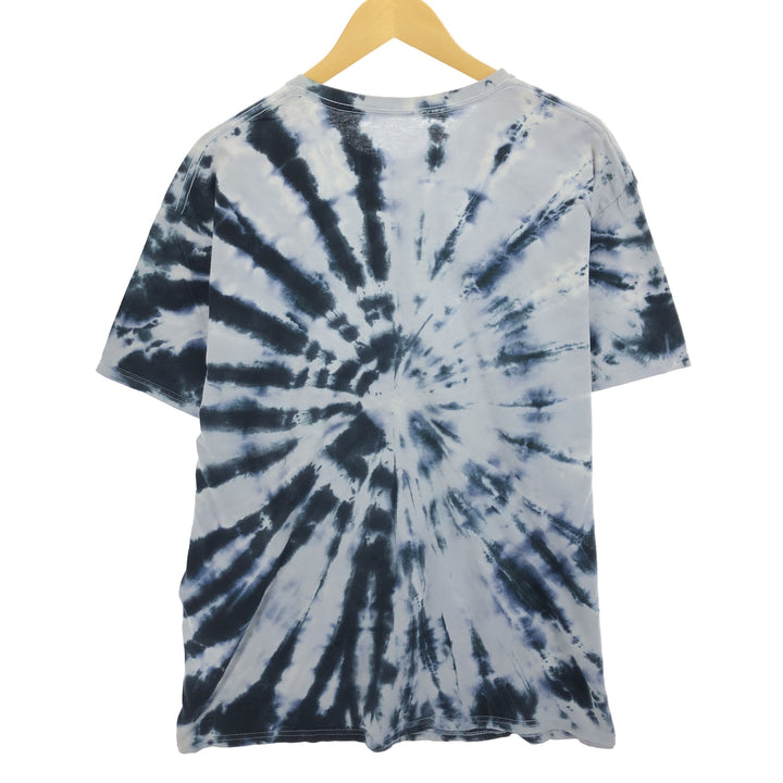 KISS Tie-dye Pattern Band T-shirt, Men's L size unclear navy blue type Vintage Second Hand