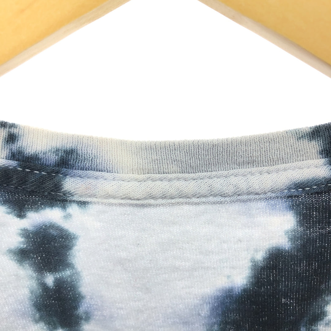 KISS Tie-dye Pattern Band T-shirt, Men's L size unclear navy blue type Vintage Second Hand