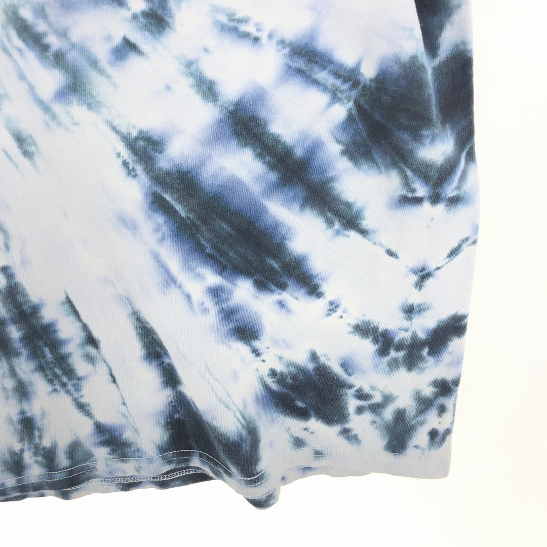 KISS Tie-dye Pattern Band T-shirt, Men's L size unclear navy blue type Vintage Second Hand