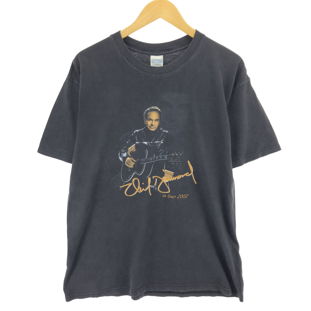 00'S Gildan Neil Diamond Band T-shirt, Men's L size cotton black type Vintage Second Hand
