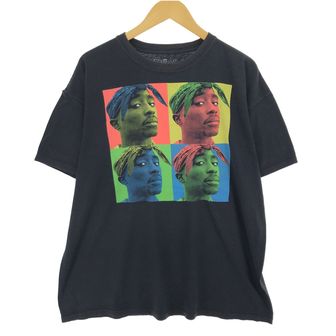 2pac Rap T-shirt, Men's XL size cotton black type Vintage Second Hand