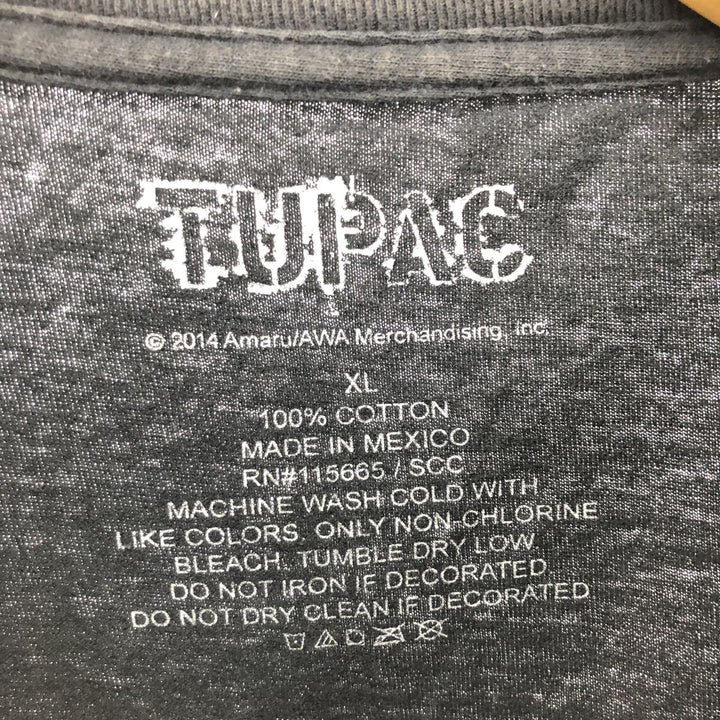 2pac Rap T-shirt, Men's XL size cotton black type Vintage Second Hand