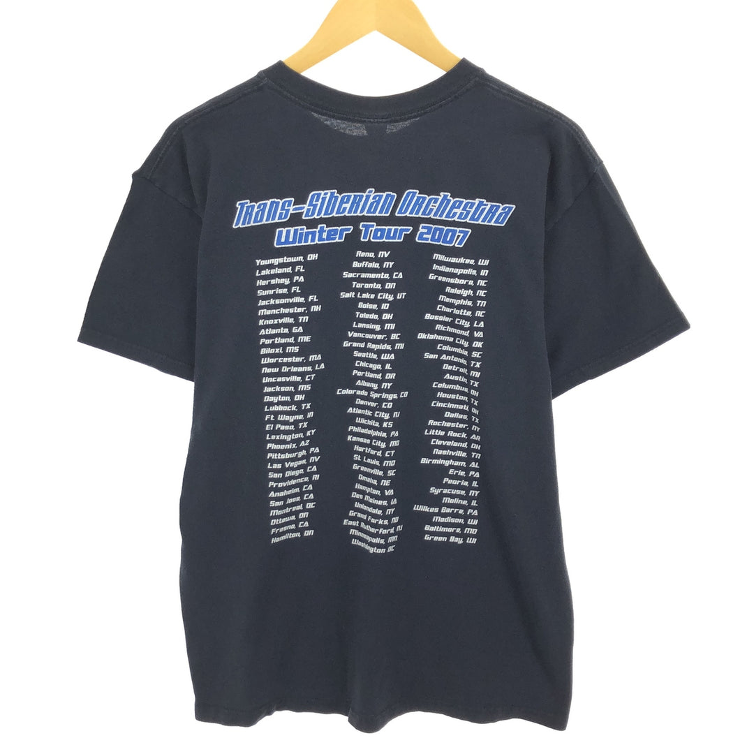 00'S Anvil Trans-Siberian Orchestra Band T-shirt, Men's L size cotton black type Vintage Second Hand