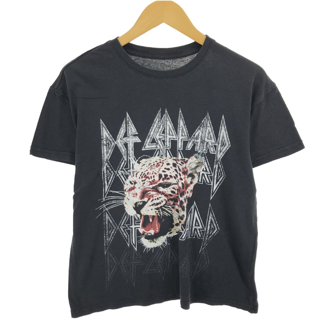 DEF LEPPARD Def Leppard Band T-shirt Band T Men's M size cotton black type Vintage Second Hand