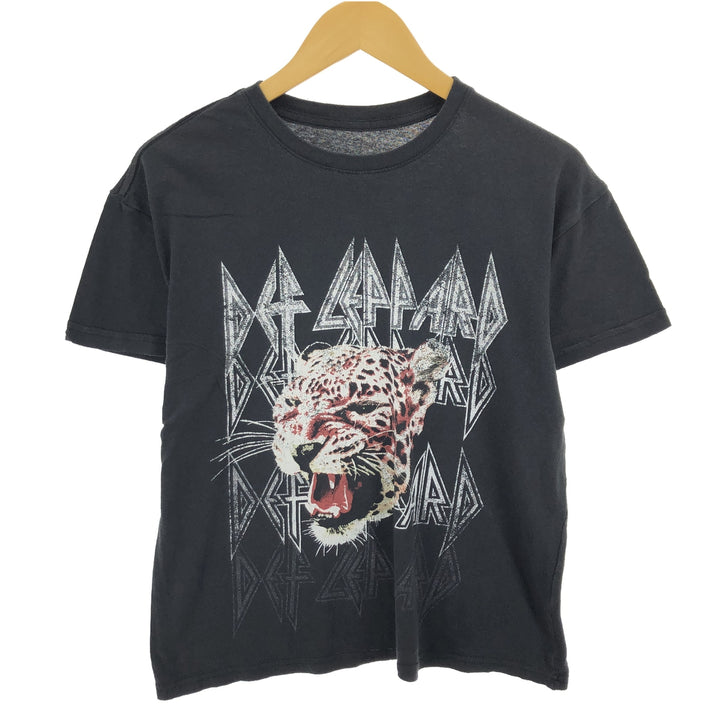 DEF LEPPARD Def Leppard Band T-shirt Band T Men's M size cotton black type Vintage Second Hand