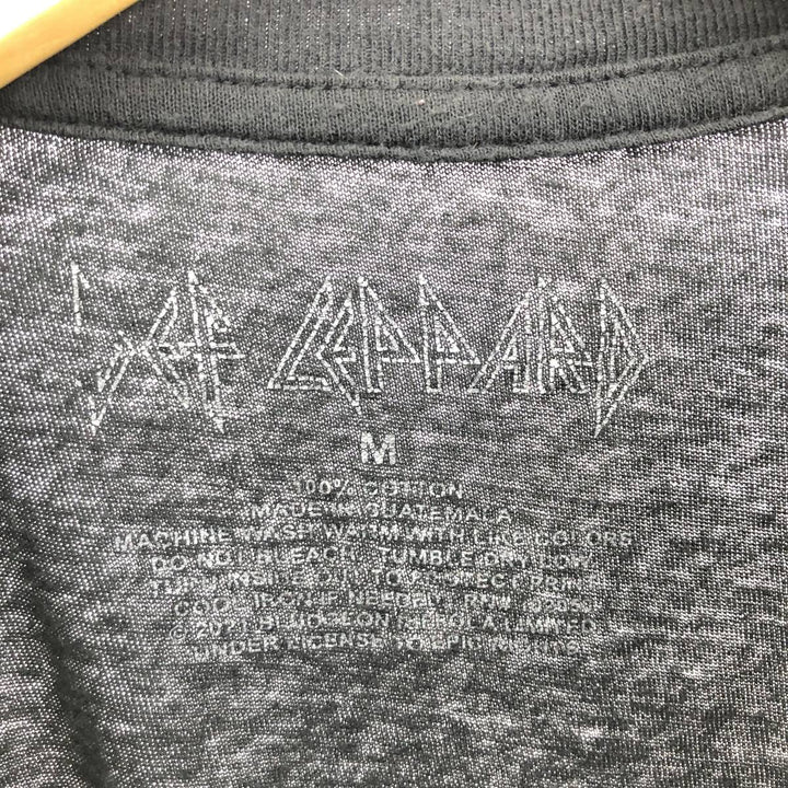 DEF LEPPARD Def Leppard Band T-shirt Band T Men's M size cotton black type Vintage Second Hand