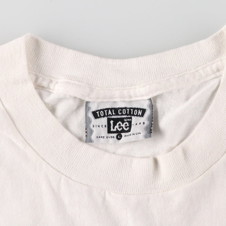 ~00'S Lee Printed T-shirt Made in USA Men's L size cotton white type Vintage Second Hand