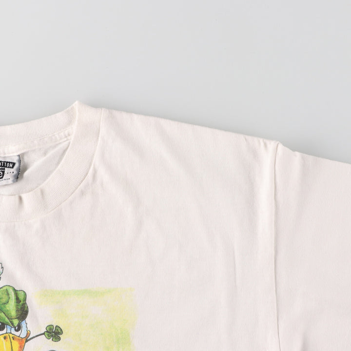 ~00'S Lee Printed T-shirt Made in USA Men's L size cotton white type Vintage Second Hand