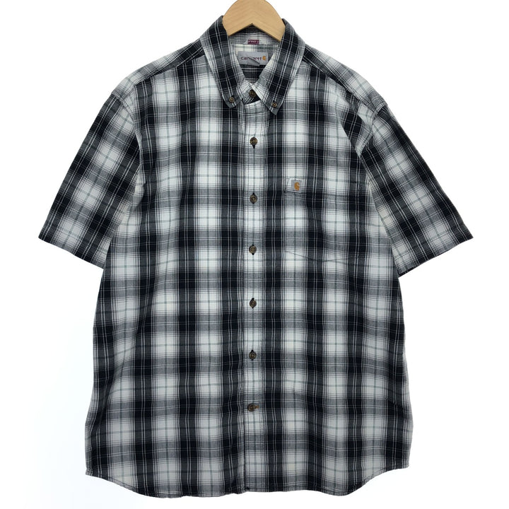 Carhartt RELAXED FIT Tartan Check Short Sleeve Work Shirt Men's L size / eaa467215