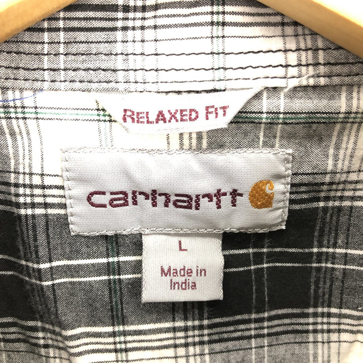 Carhartt RELAXED FIT Tartan Check Short Sleeve Work Shirt Men's L size / eaa467215