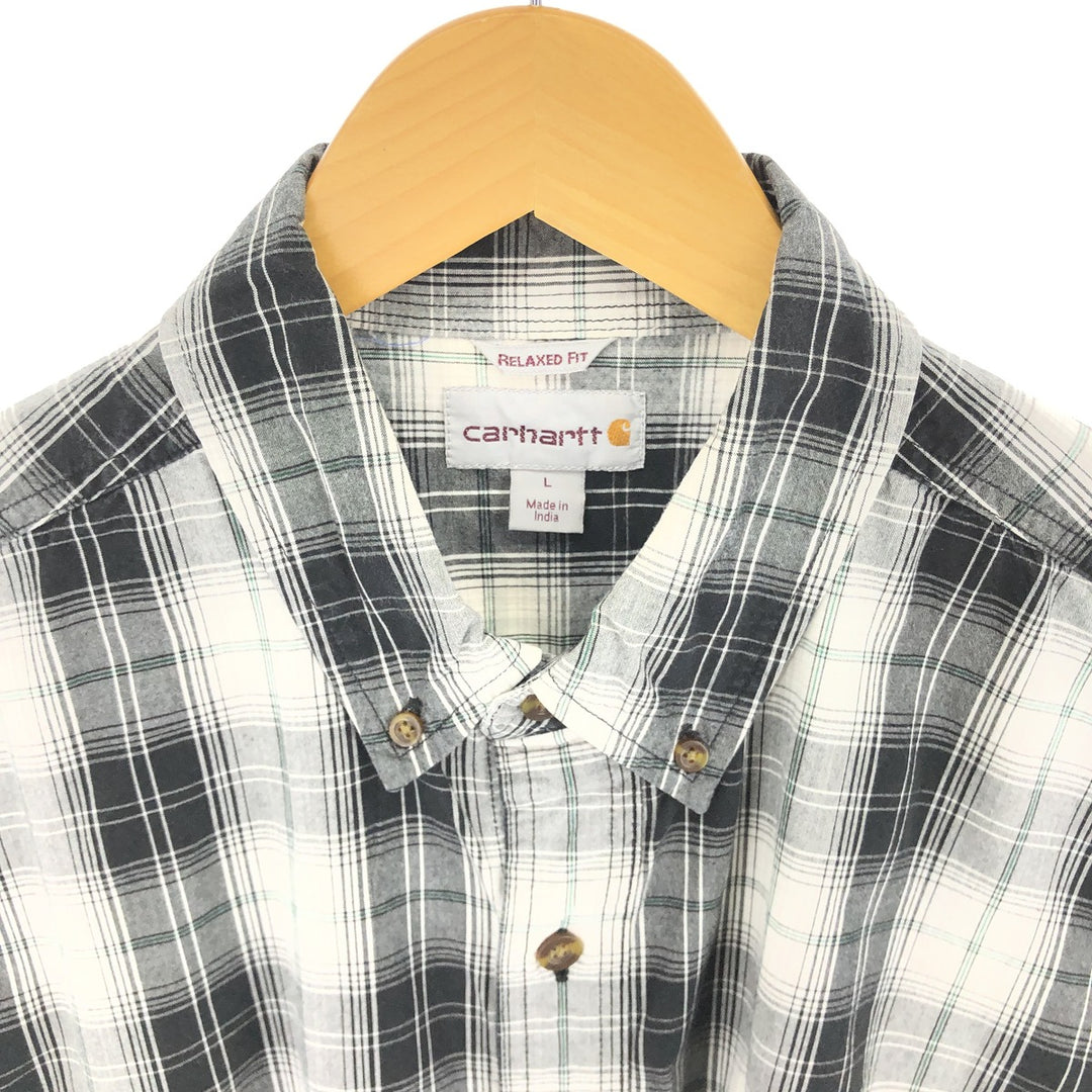 Carhartt RELAXED FIT Tartan Check Short Sleeve Work Shirt Men's L size / eaa467215