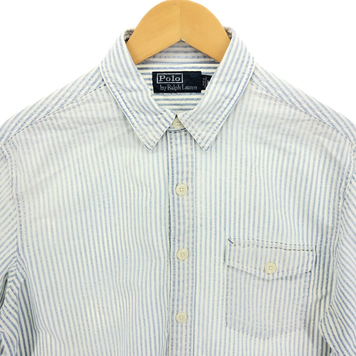 POLO by Ralph Lauren Seersucker Long Sleeve Striped Shirt Men's M Size / eaa467251