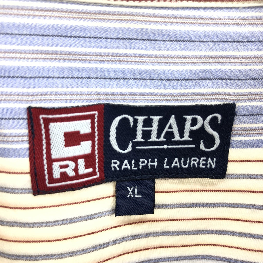 90'S Ralph Lauren CHAPS Long Sleeve Button Down Striped Shirt Men's XL Vintage /eaa467254