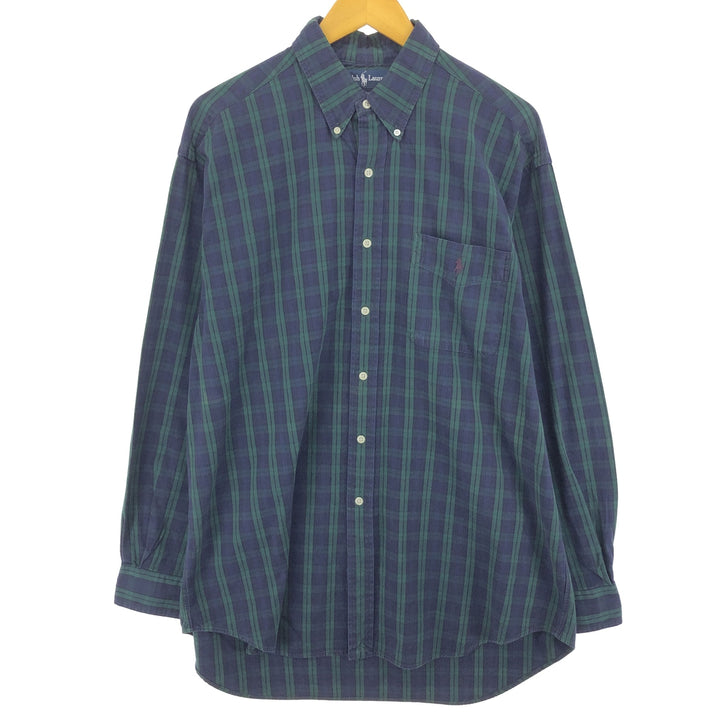 Ralph Lauren BIG SHIRT Blackwatch Check Long Sleeve Button-down Check Shirt Men's L size / eaa467258