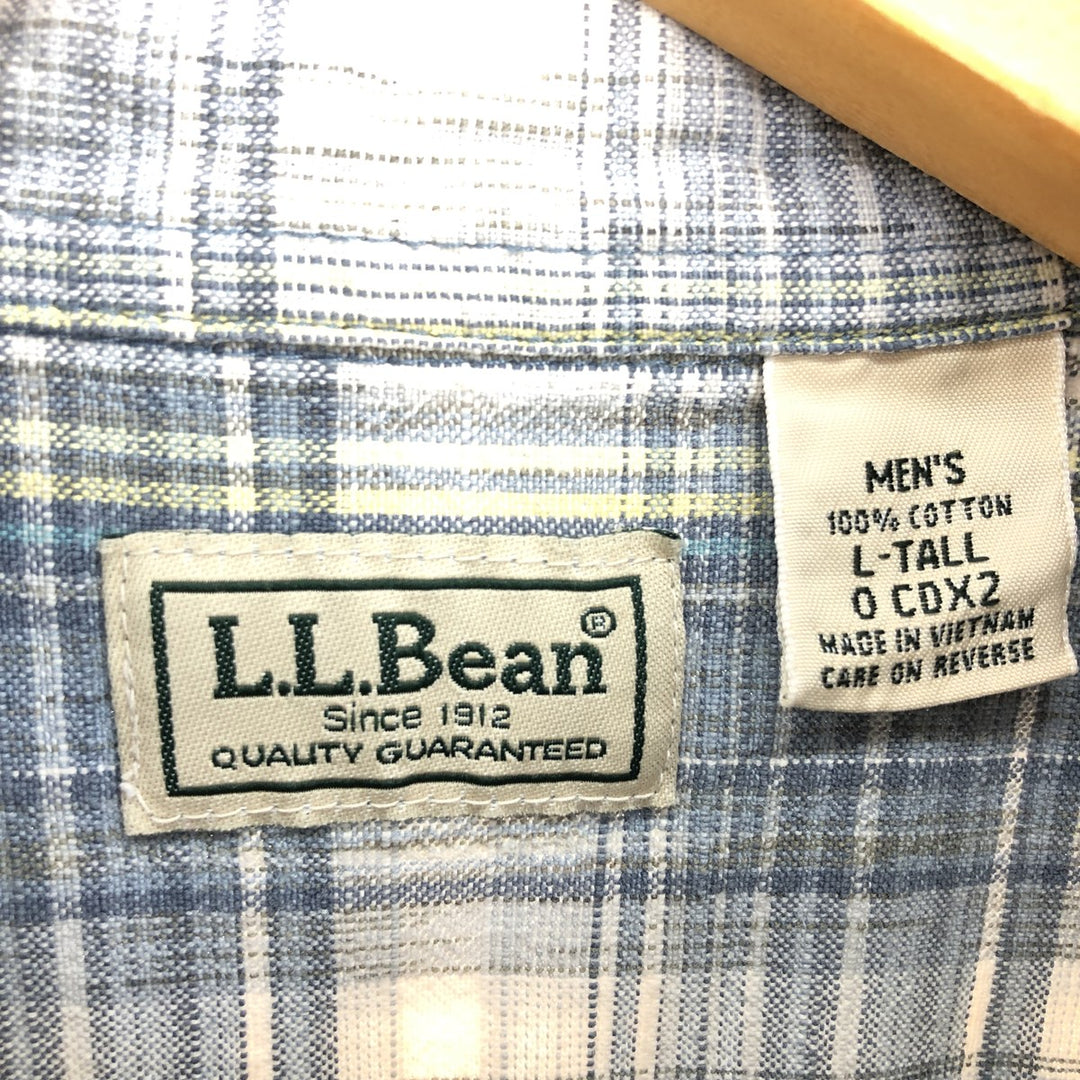 LLBean Long Sleeve Cotton Check Shirt Men's Size L /eaa467279