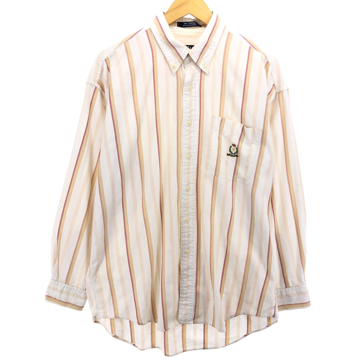 90'S Ralph Lauren CHAPS Long Sleeve Button Down Striped Shirt Men's L Size Vintage /eaa467301