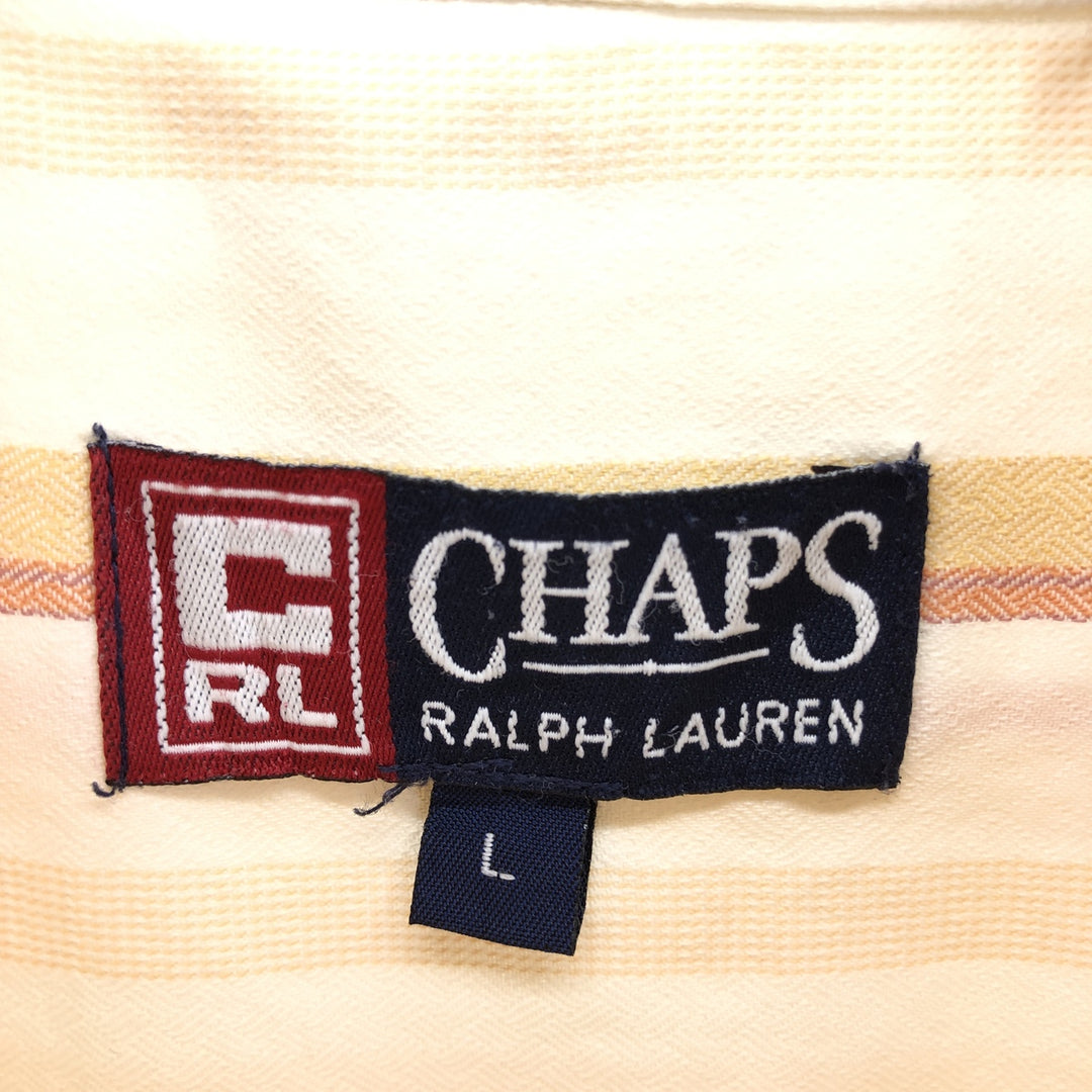 90'S Ralph Lauren CHAPS Long Sleeve Button Down Striped Shirt Men's L Size Vintage /eaa467301