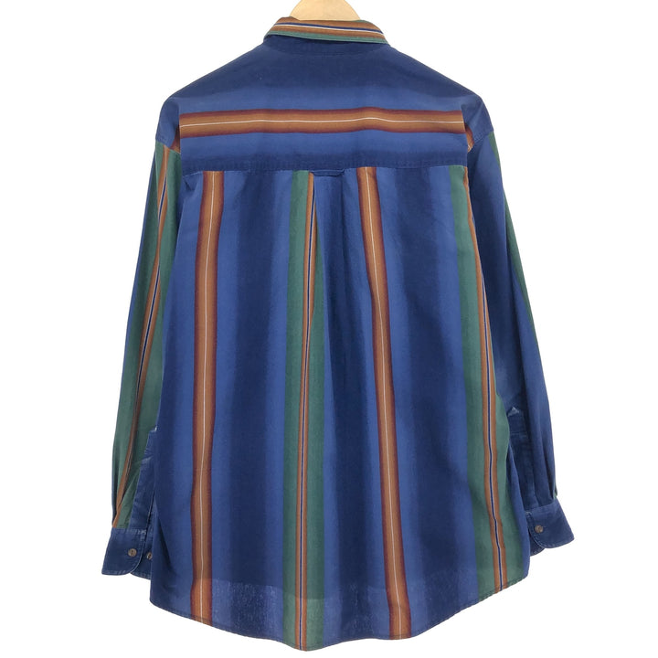 80'S Ralph Lauren CHAPS Long Sleeve Button Down Striped Shirt Men's L Size Vintage /eaa467302