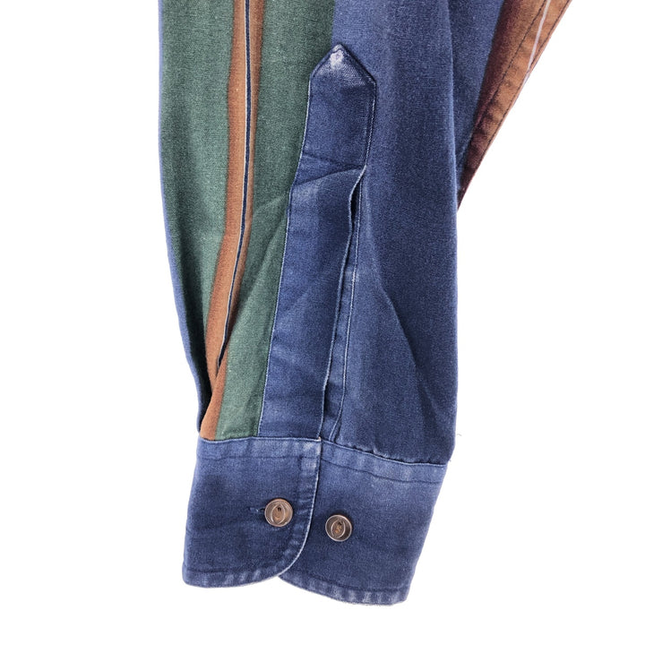 80'S Ralph Lauren CHAPS Long Sleeve Button Down Striped Shirt Men's L Size Vintage /eaa467302