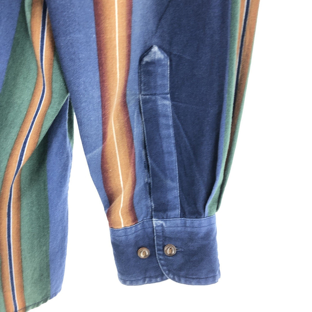 80'S Ralph Lauren CHAPS Long Sleeve Button Down Striped Shirt Men's L Size Vintage /eaa467302