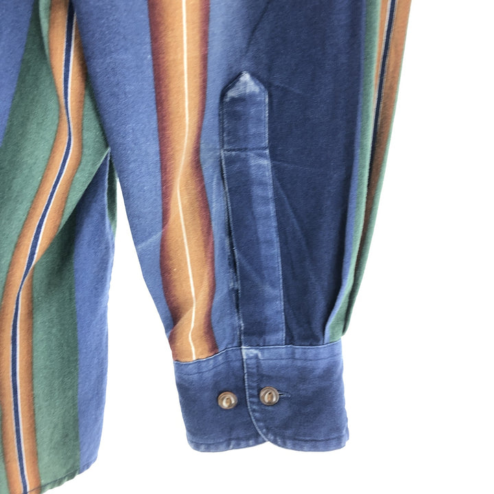 80'S Ralph Lauren CHAPS Long Sleeve Button Down Striped Shirt Men's L Size Vintage /eaa467302