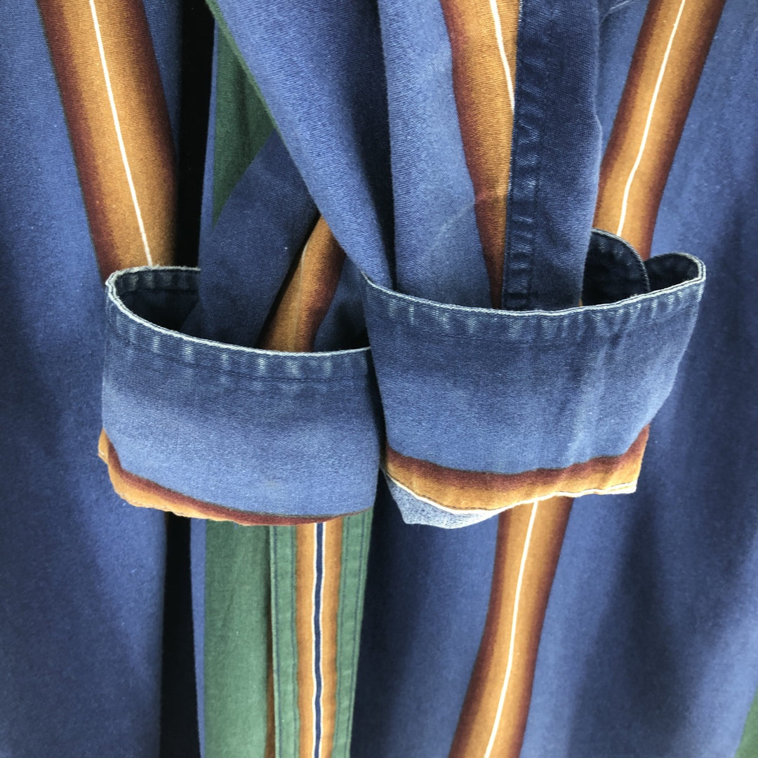 80'S Ralph Lauren CHAPS Long Sleeve Button Down Striped Shirt Men's L Size Vintage /eaa467302