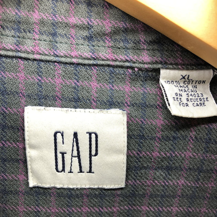 90'S GAP Old Gap Long Sleeve Button Down Check Shirt Men's XL Vintage /eaa467309