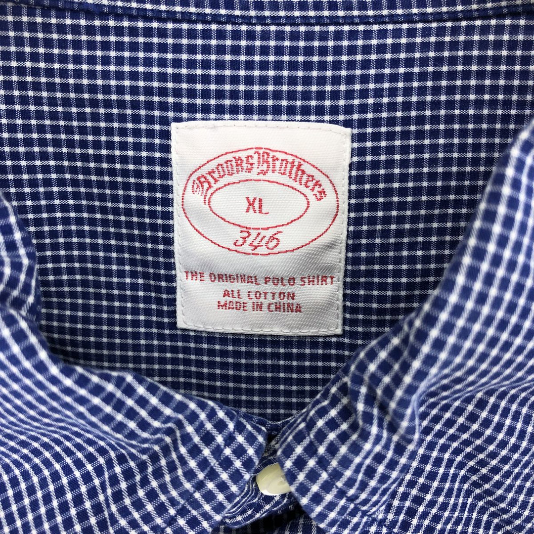 Brooks Brothers 346 Gingham Check Long Sleeve Button-Down Check Shirt Men's XL / eaa467310