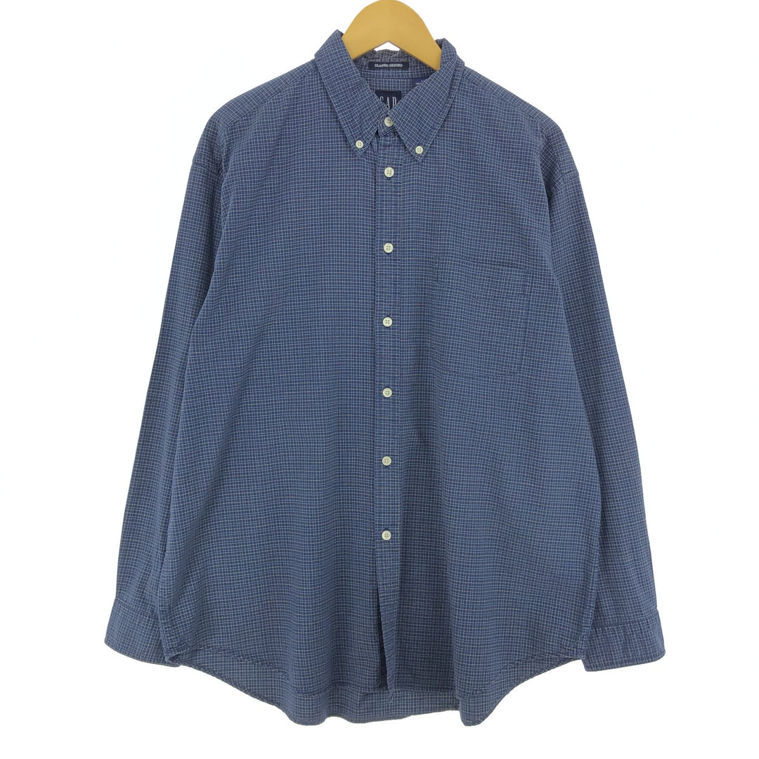 90'S ~ GAP Old Gap Long Sleeve Button Down Check Shirt Men's L Size Vintage / eaa467312