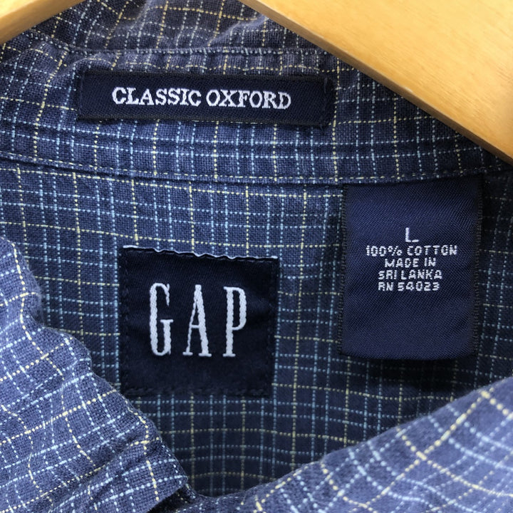 90'S ~ GAP Old Gap Long Sleeve Button Down Check Shirt Men's L Size Vintage / eaa467312