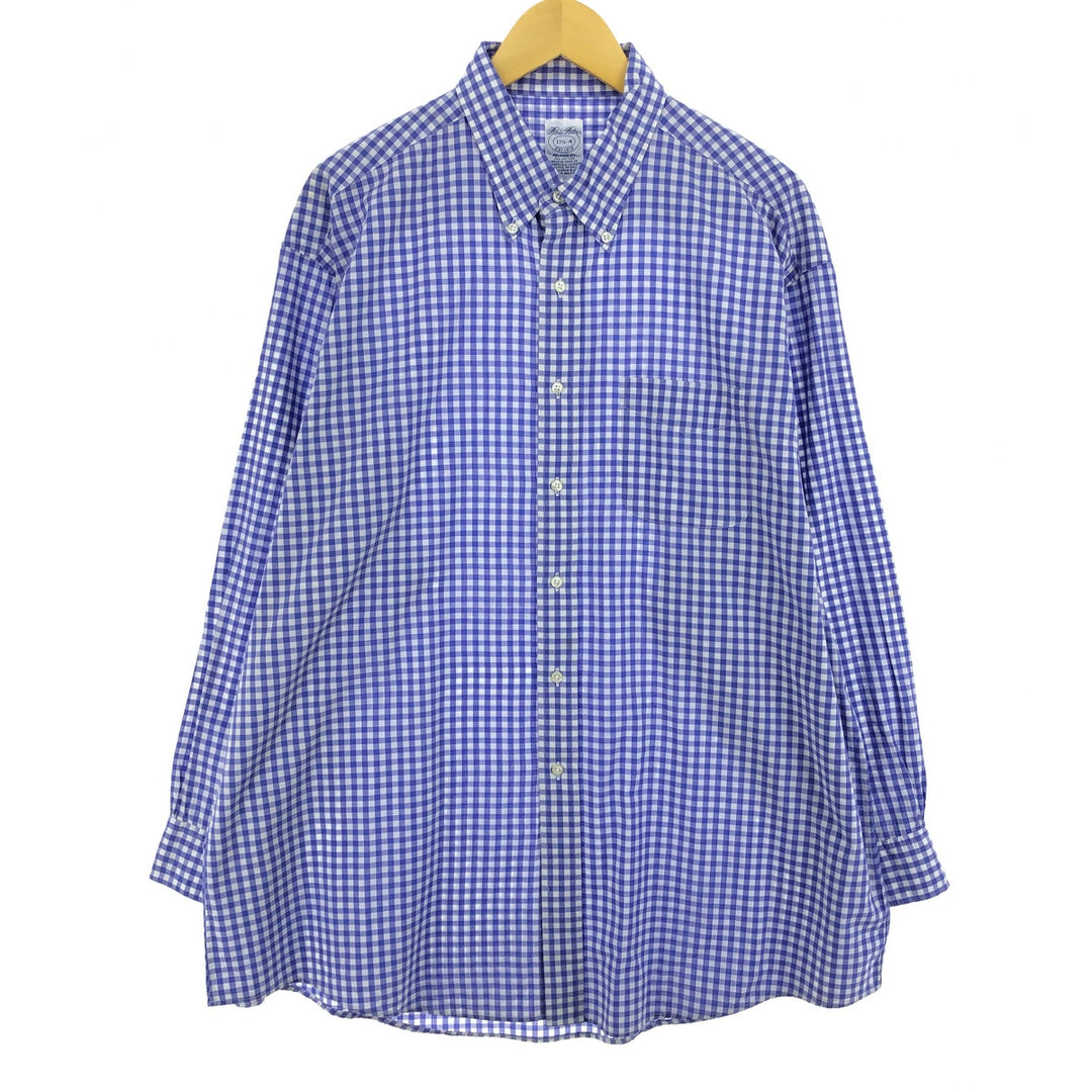 Brooks Brothers Est.1818 Gingham Check Long Sleeve Button-Down Check Shirt Men's XL /eaa467314