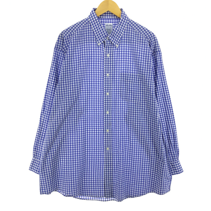 Brooks Brothers Est.1818 Gingham Check Long Sleeve Button-Down Check Shirt Men's XL /eaa467314