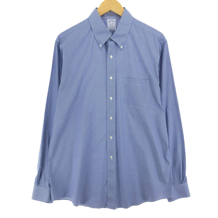 Brooks Brothers Est.1818 Gingham Check Long Sleeve Button-Down Check Shirt Men's Size L / eaa467319