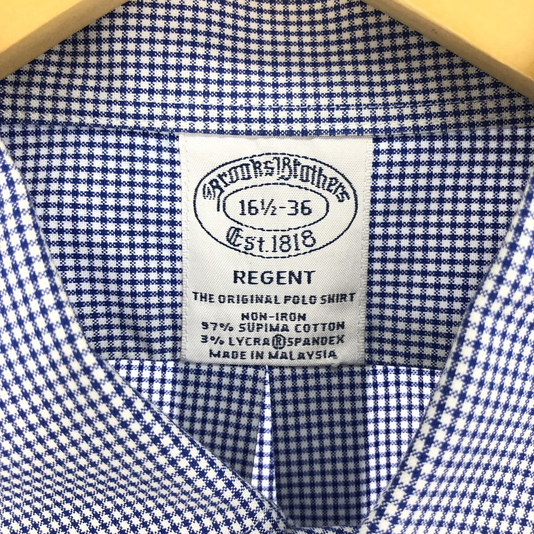 Brooks Brothers Est.1818 Gingham Check Long Sleeve Button-Down Check Shirt Men's Size L / eaa467319