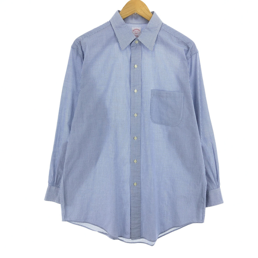 Brooks Brothers 346 long sleeve cotton check shirt, men's size L / eaa467320