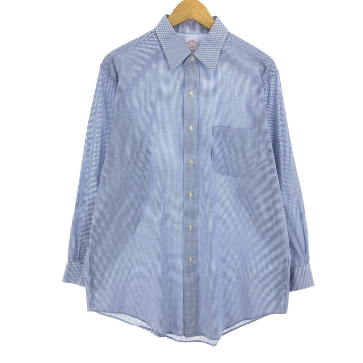 Brooks Brothers 346 long sleeve cotton check shirt, men's size L / eaa467320