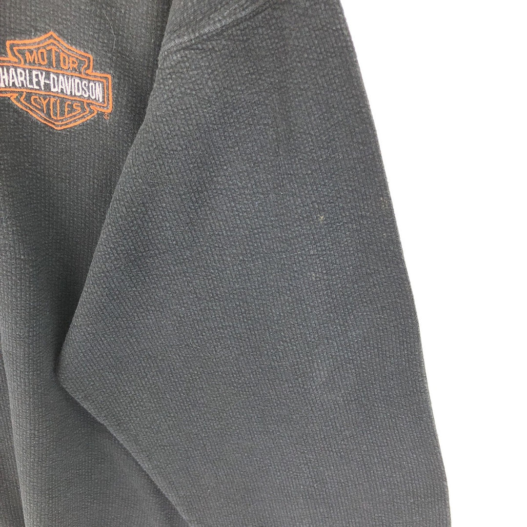 00'S Harley-Davidson Henley neck long T-shirt long T made in USA men's size L /eaa467334