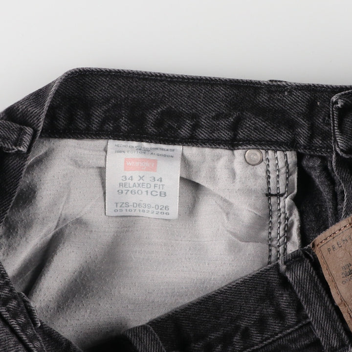 Wrangler RELAXED FIT Black Denim Tapered Denim Pants Men's W33 cotton black type Vintage Second Hand