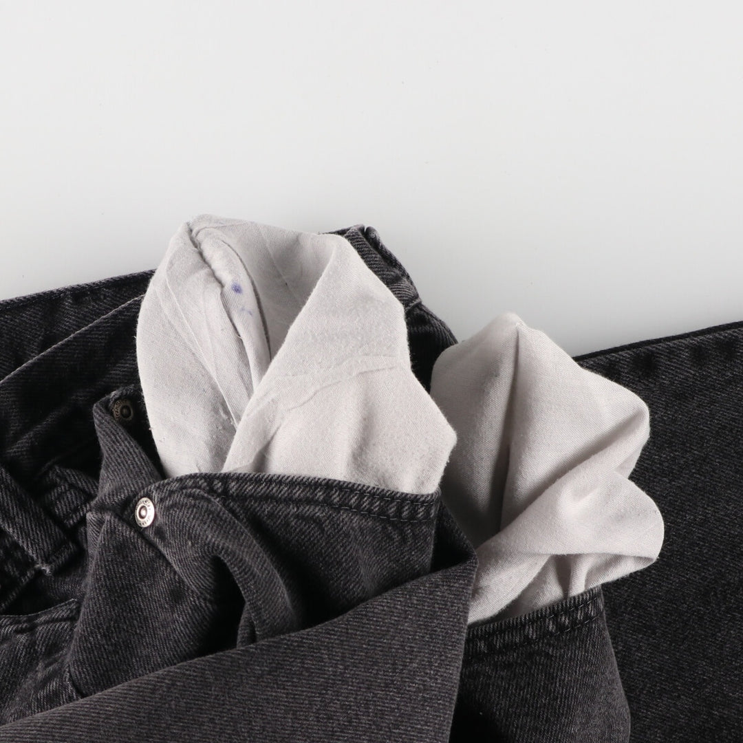 Wrangler RELAXED FIT Black Denim Tapered Denim Pants Men's W33 cotton black type Vintage Second Hand