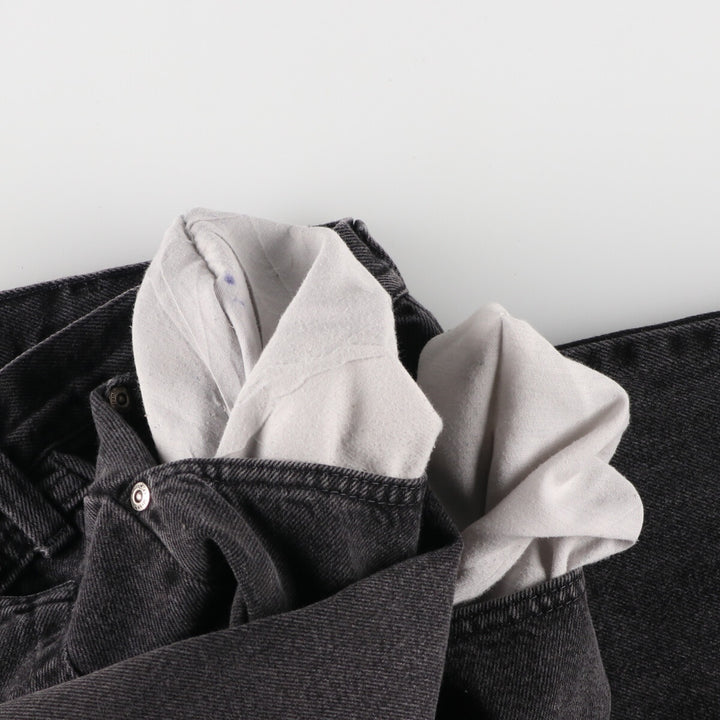 Wrangler RELAXED FIT Black Denim Tapered Denim Pants Men's W33 cotton black type Vintage Second Hand